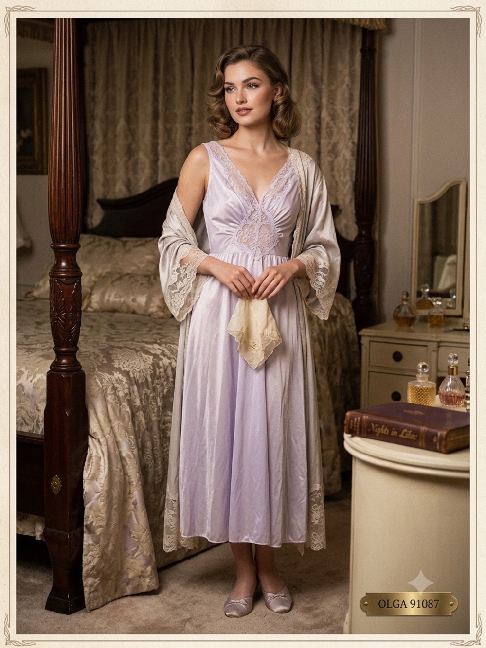 OLGA Vintage Nightgown Bodysilk style 91087